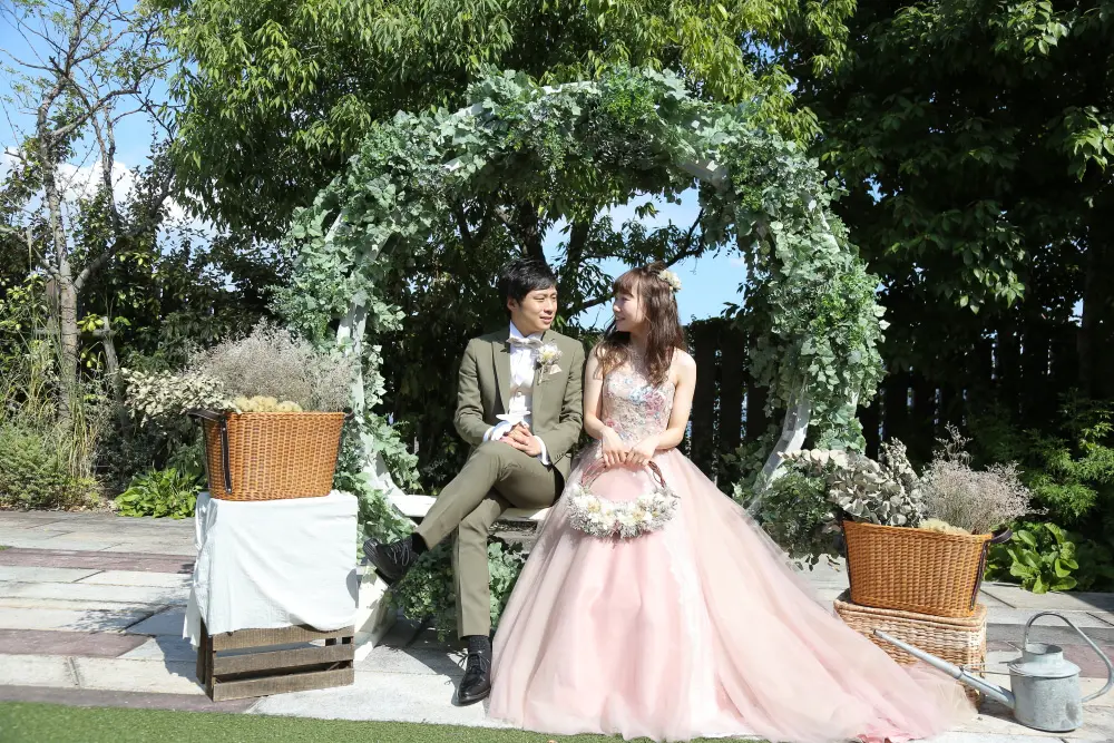 ウェディングフォトブース  グリーンバージョン 農家さん【大切な畑】で野菜とフォトウェディング（フォト婚）○Photo